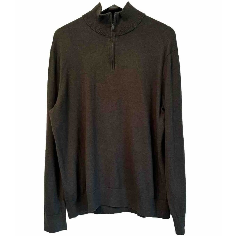Banana Republic 1/4 Zip Heritage Cashmere Blend  Sweater Mens XL Mock Neck